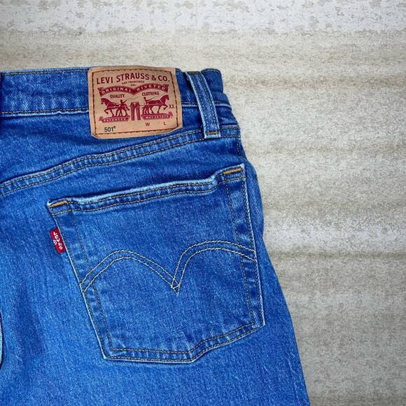 Vintage Y2K Levis 501 Jeans 27x26 Regular Straight Leg Fit Button Fly Distressed - Picture 3 of 7